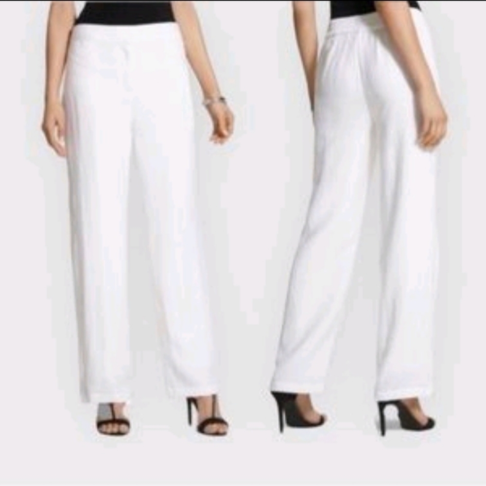 CHICO'S Travelers White Lined Wrinkle Resistent Comfort Wear‎ Women's Size 4/6